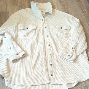 Aerie LumberJane Waffle Shirt size large oversized fit